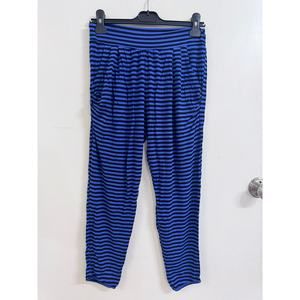 AVA SKY Blue and Black Striped Cropped Pants M (1389)